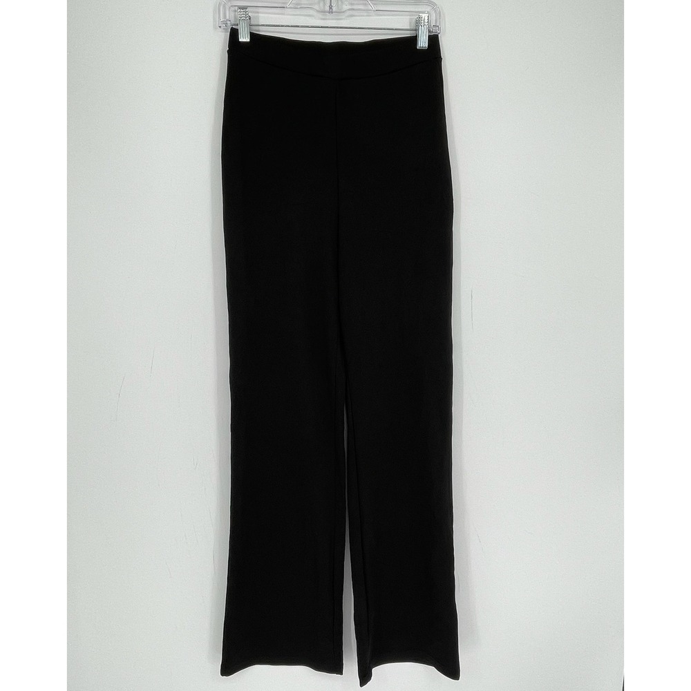 SBetro Women's Black High Rise Straight Leg Pull On Trousers Dress Pants Size M